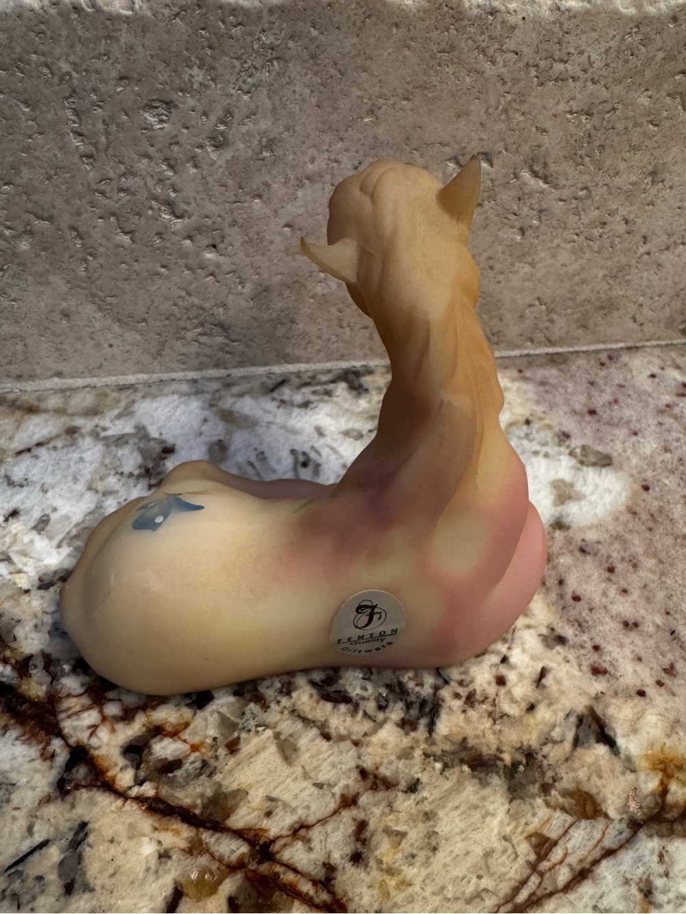 Vintage rare Fenton Burmese
Glass Foal Figurine signed hand painted - Picture 3 of 6